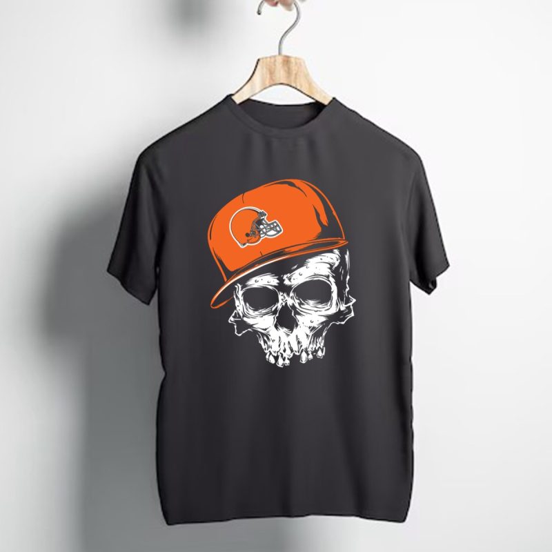 Cleveland Browns Skull With Helmet Cap T Shirt 1 T Shirt 1