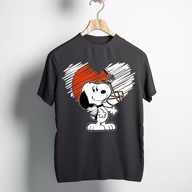 Cleveland Browns Snoopy In My Heart Football T Shirt T Shirt 1