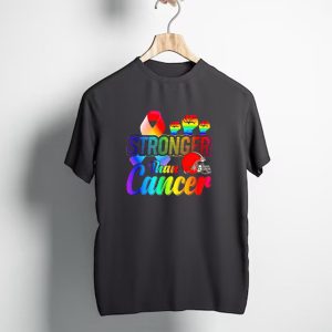 Cleveland Browns Stronger Than Cancer Rainbow Ribbon and Helmet T-Shirt