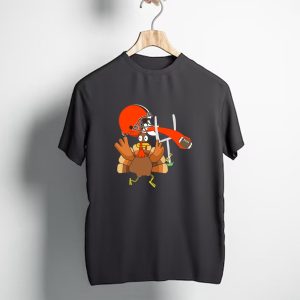Cleveland Browns Turkey Thanksgiving Football Helmet T-Shirt