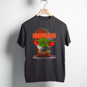Cleveland Browns Yoda Holding Football T-Shirt