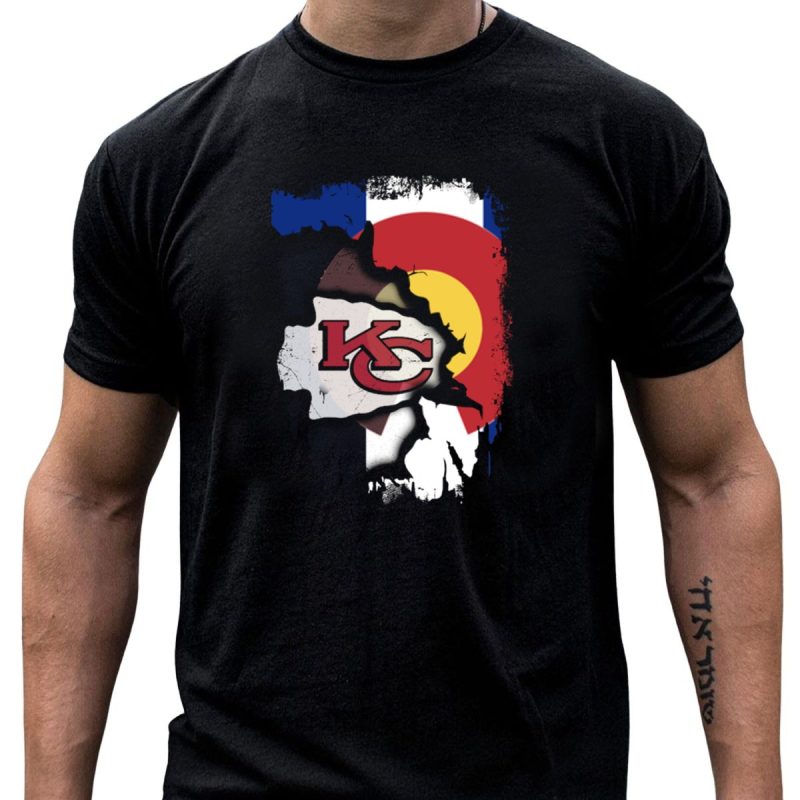 Colorado Pride With Kansas City Chiefs Logo Fusion T Shirt T Shirt 1 1