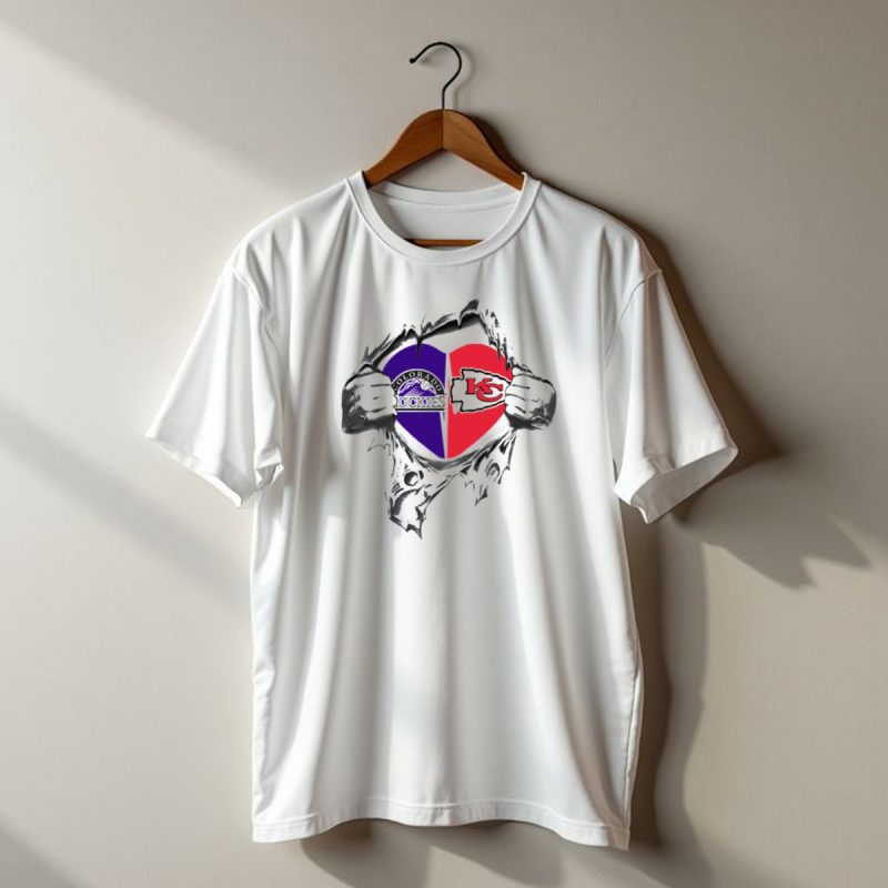 Colorado Rockies Kansas City Chiefs Its In My Heart T Shirt T Shirt 1 1