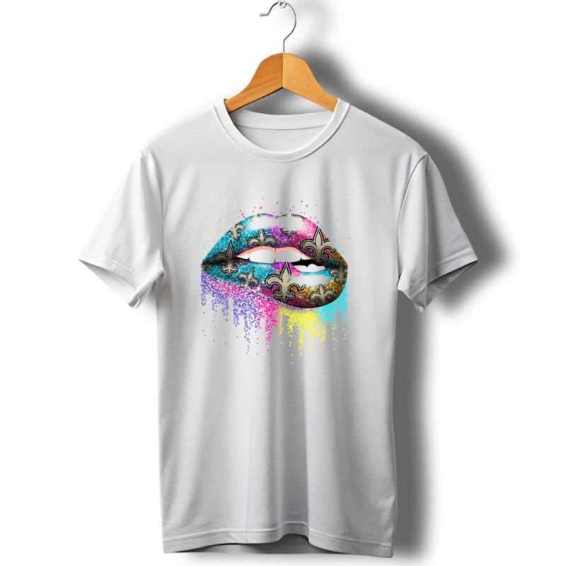 Colorful-Glitter-Lips-Fleur-De-Lis-New-Orleans-Saints-T-Shirt-1_T-Shirt-1 Colorful Glitter Lips Fleur De Lis New Orleans Saints T Shirt 1 T Shirt 1