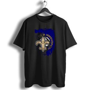 Commonwealth Of Kentucky With Saints Fleur De Lis Emblem T Shirt