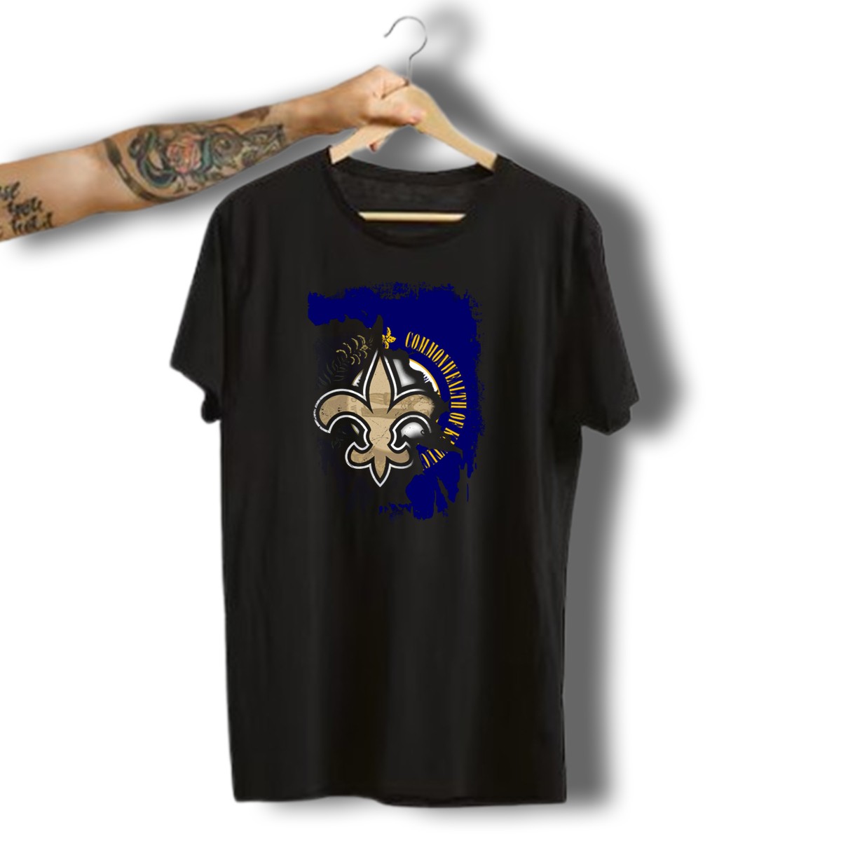 Commonwealth-Of-Kentucky-With-Saints-Fleur-De-Lis-Emblem-T-Shirt-1_t-shirt-3_4