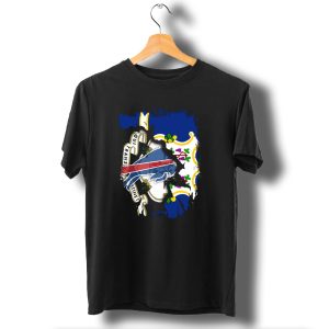Connecticut Buffalo Bills Fusion With State Flag And Team T-Shirt