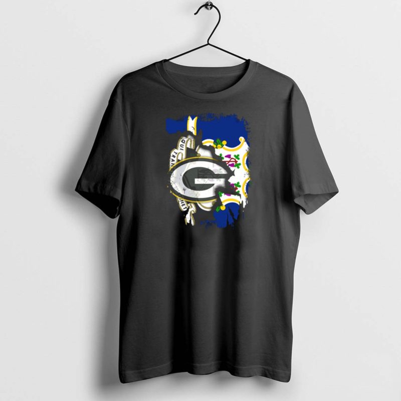 Connecticut Pride With Green Bay Packers Logo Fusion T Shirt 1 1 T Shirt 1 1 1