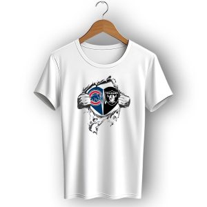 Cubs Raiders Heart Logo Tear T-Shirt