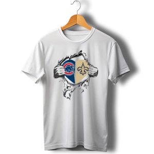 Cubs Saints Heart Logo Ripped T Shirt