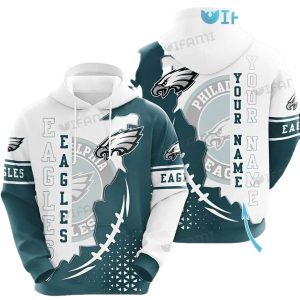 Personalized Philadelphia Eagles White Green Logo Lovely All Over Print Hoodie