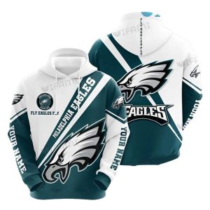 Personalized Philadelphia Eagles Fly Eagles Fly White Green All Over Print Hoodie