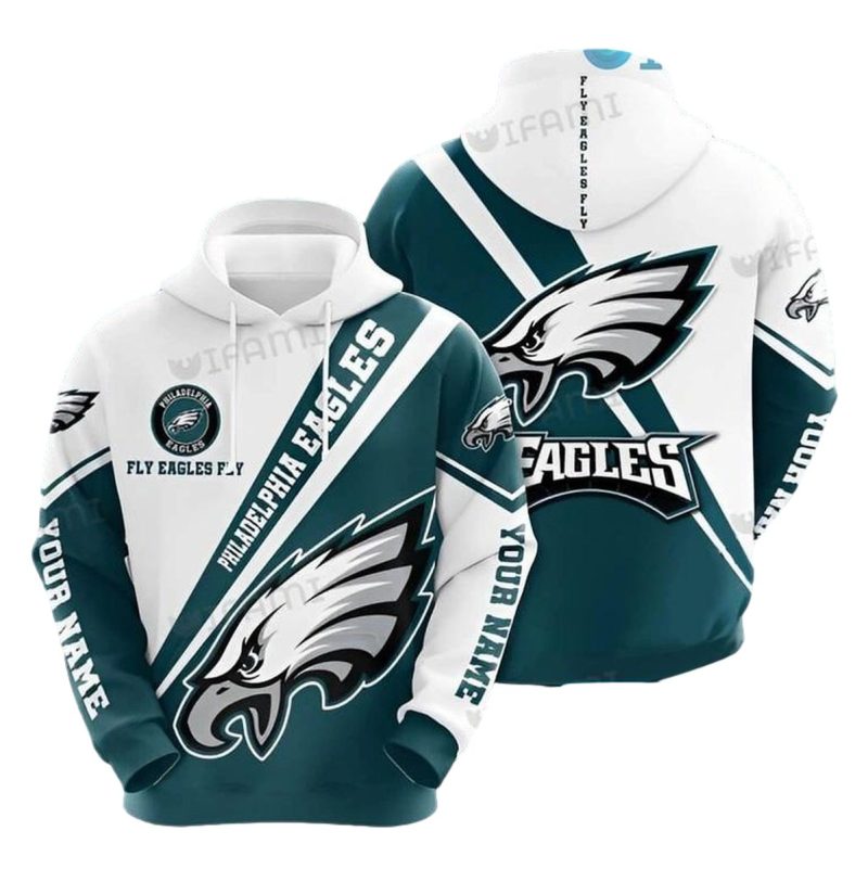 Custom Philly Eagles Hoodie 3D Fly Eagles Fly White Green Philadelphia Eagles Gift 0 768X768 1