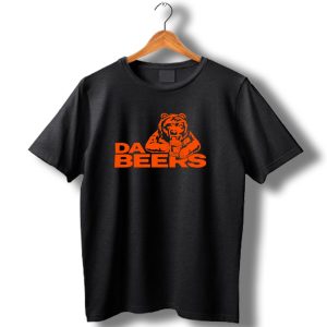 Da Beers Chicago Bears Football Beer Drinking Bear T Shirt