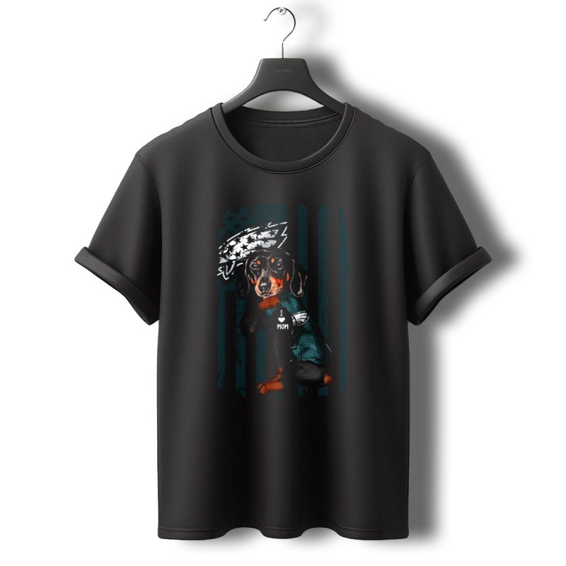Dachshund I Love Mom Philadelphia Eagles Fan T Shirt T Shirt 0 1
