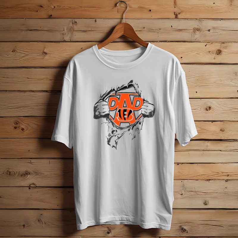 Dad Superhero Cincinnati Bengals Logo Burst T Shirt 1 T Shirt 1