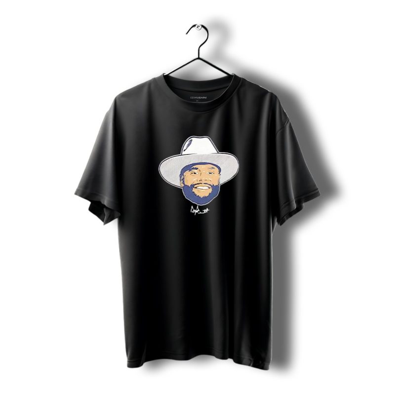 Dak Prescott Dallas Cowboys Big Head Signature Cowboy Hat T Shirt 1 T Shirt 1 1