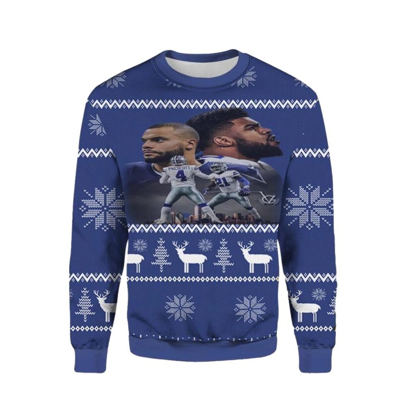 Dak Prescott Stephon Gilmore Cowboys Ugly Sweater 1