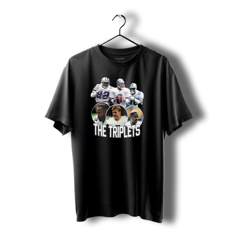 Dak Prescott The Triplets Emmitt Smith Troy Aikman Michael Irvin Dallas Cowboys Legends T Shirt 1 T Shirt 1 1