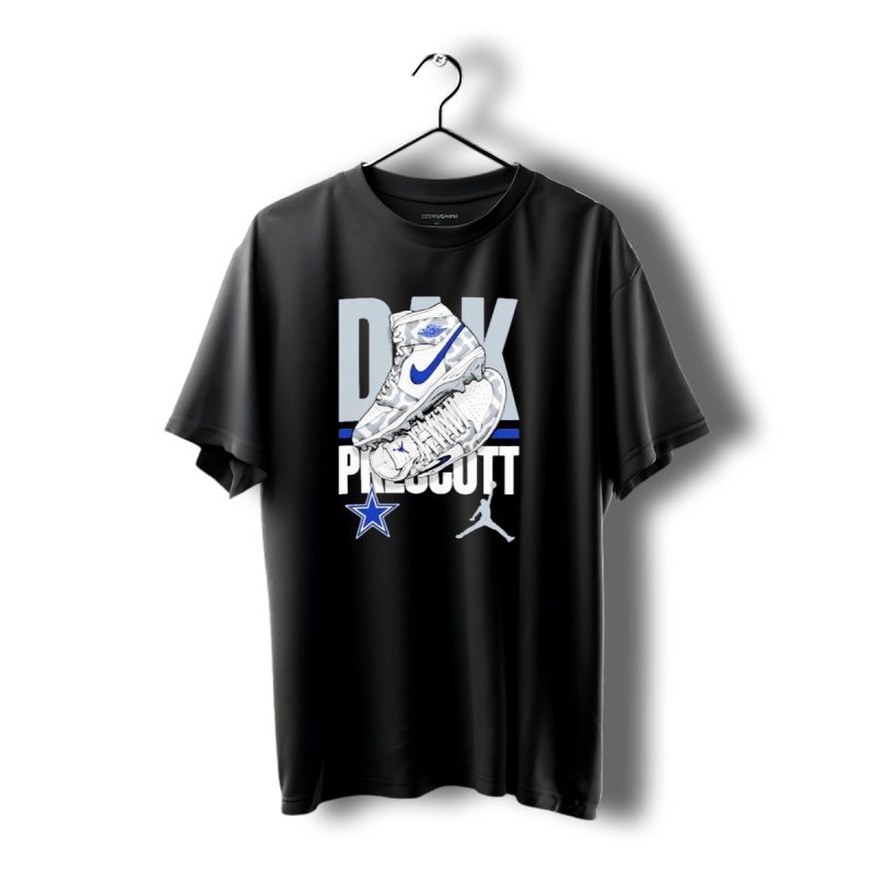 Dak Prescott Youth Jordan Brand Dallas Cowboys Kicks With Iconic T Shirt 1 T Shirt 1 1