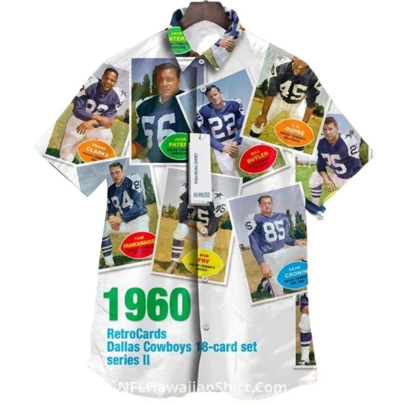 Dallas Cowboys 1960 Retro Cards Hawaiian Shirt 1