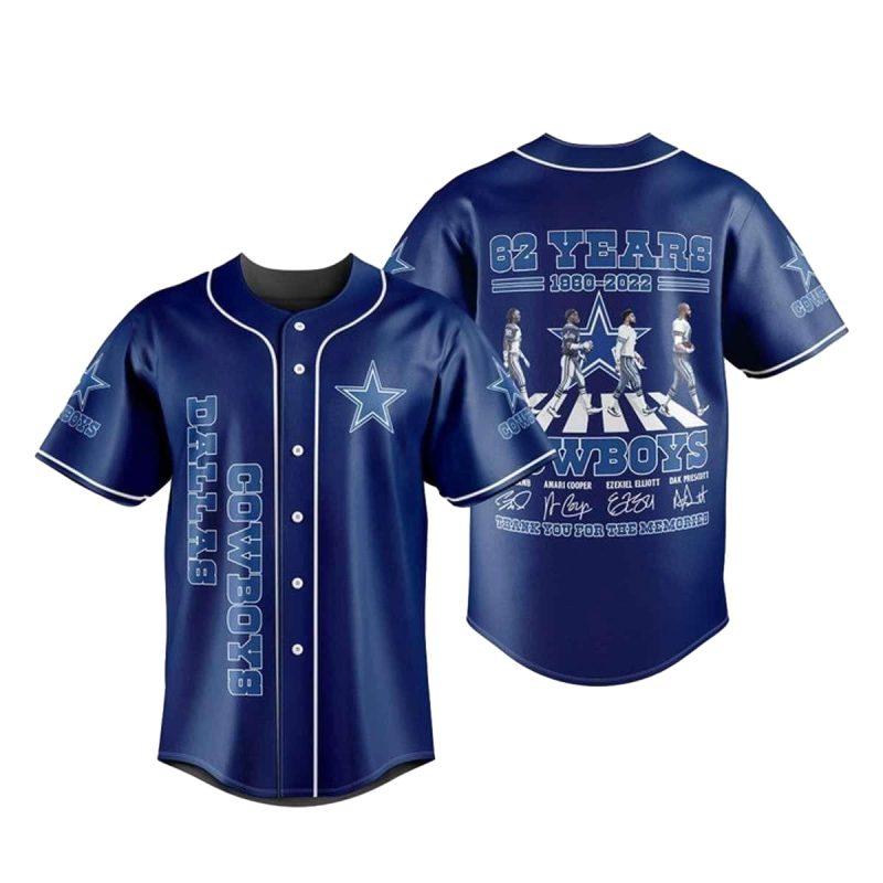 Dallas Cowboys 62 Years 1980 2020 Thank You For The Memories Baseball Jersey 1