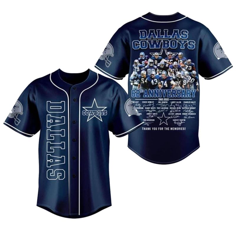 Dallas Cowboys 62Nd Anniversary Baseball Jersey 1