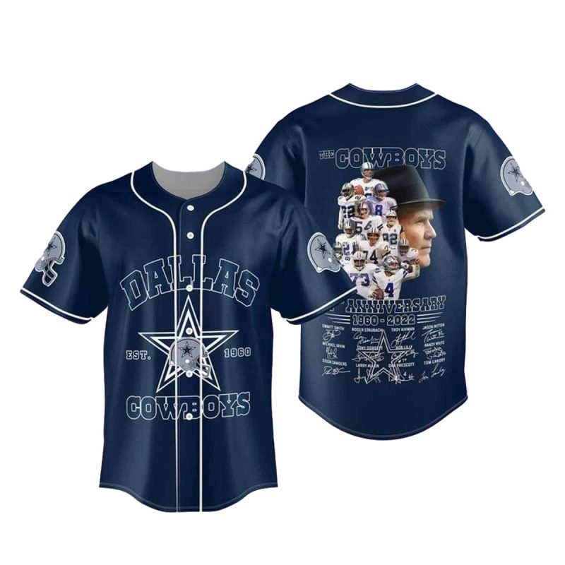 Dallas Cowboys 62Nd Year Anniversary Legends Baseball Jersey 1