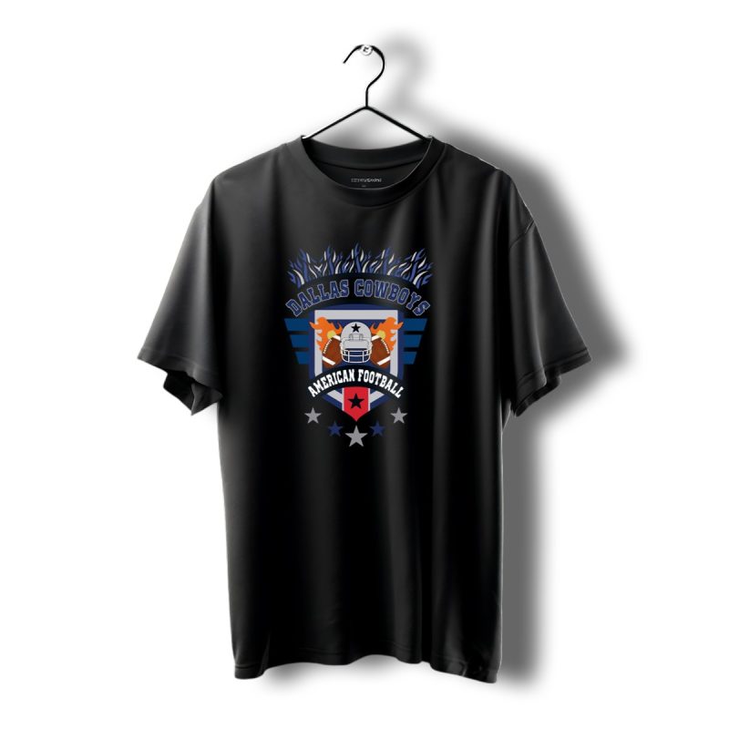 Dallas Cowboys American Football Helmet And Flames T Shirt 1 T Shirt 1 1