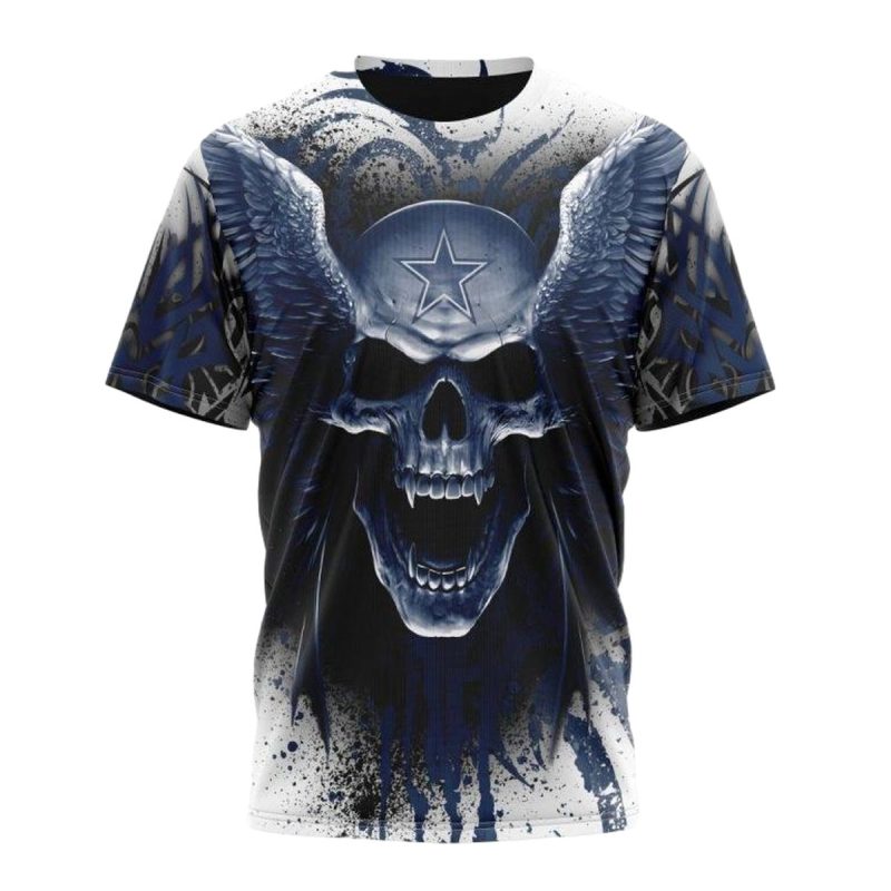 Dallas Cowboys And Angel Skull Aop T Shirt 1