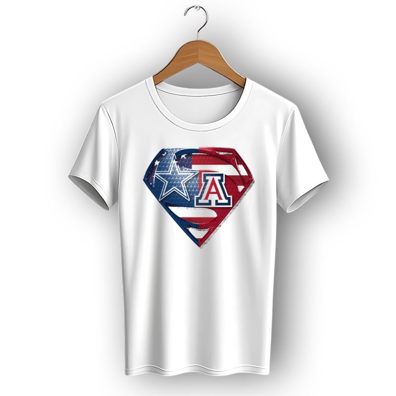 Dallas Cowboys Arizona Wildcats Superman Logo American Flag T Shirt 1 T Shirt 1