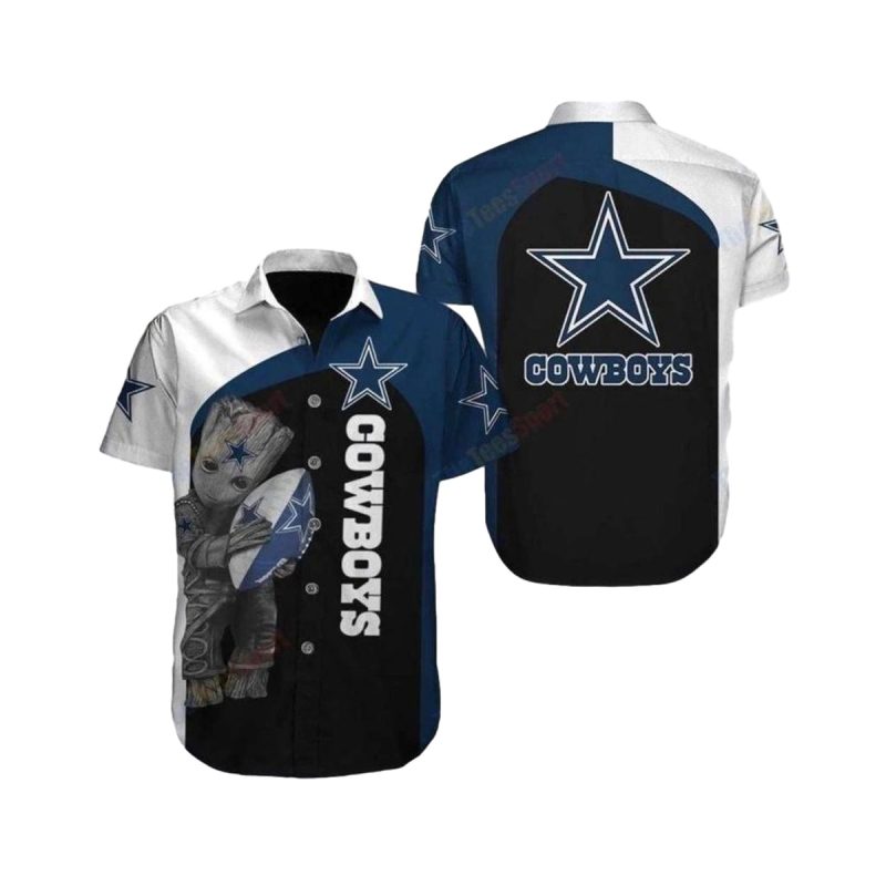 Dallas Cowboys Baby Groot Hug Ball Hawaiian Shirt 1