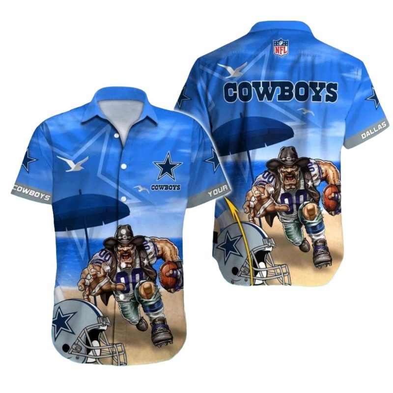 Dallas Cowboys Beachfront Battle Rugged Player Hawaiian Shirt 1