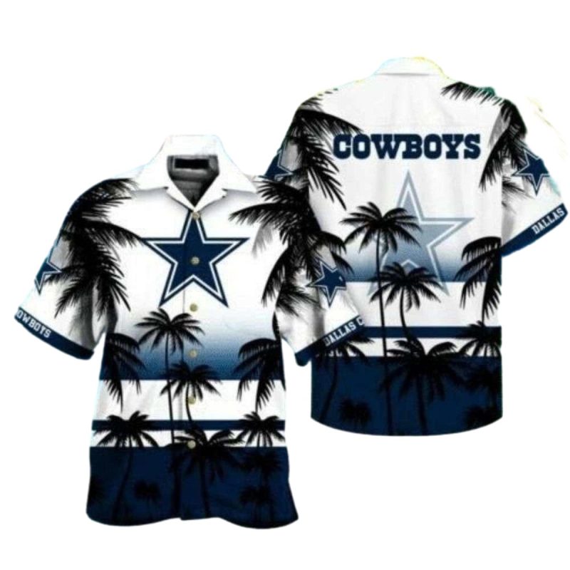 Dallas Cowboys Beachfront Blitz White Hawaiian Shirt 1