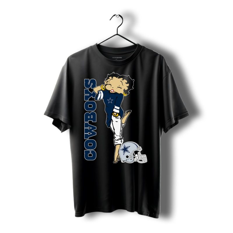 Dallas Cowboys Betty Boop Fan Cross Shoulder Cross Shoulder Shirt T Shirt 1