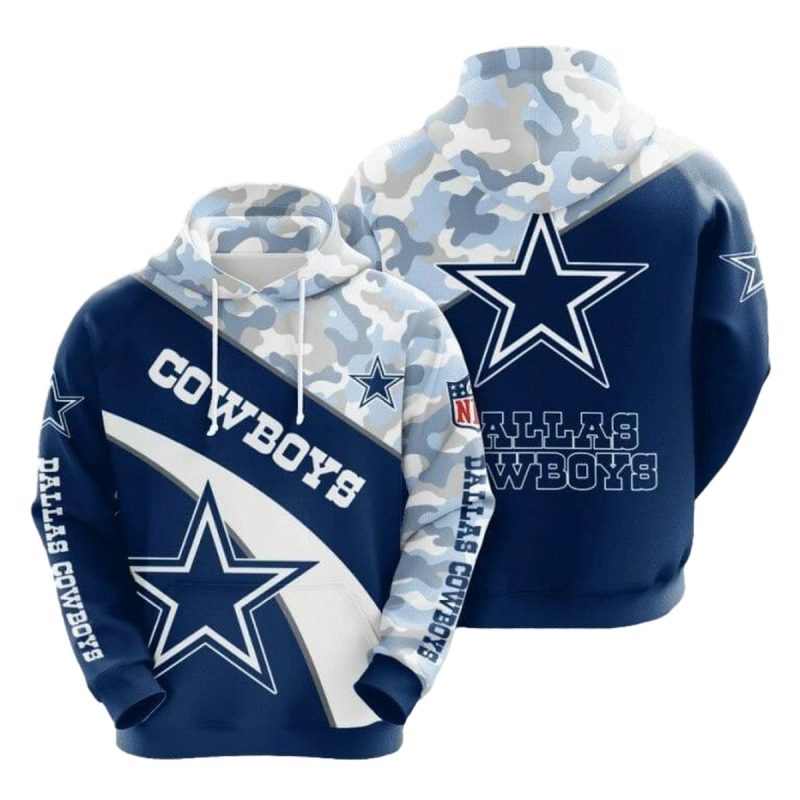 Dallas Cowboys Blue Silver Camo Aop Hoodie 1