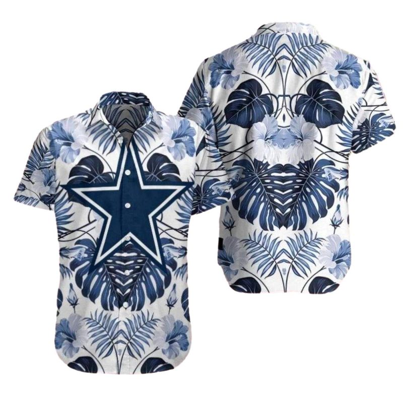 Dallas Cowboys Botanical Night Sky Palm Leaves Hawaiian Shirt 1