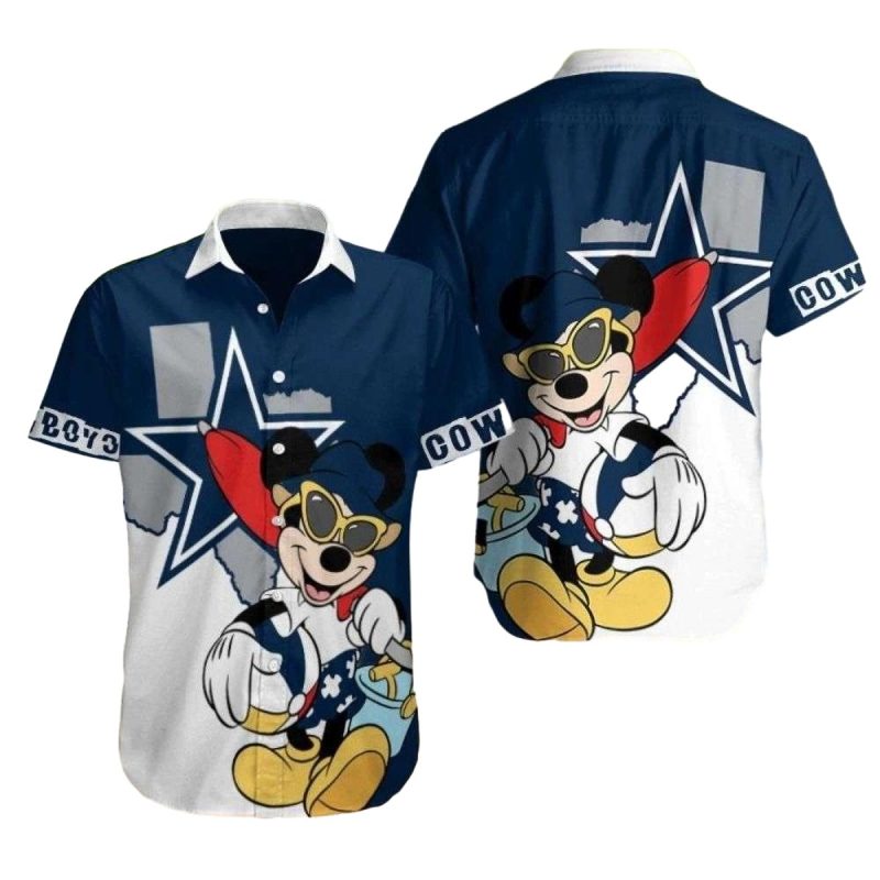 Dallas Cowboys Celebrity Cartoon Starred Mickey Hawaiian Shirt 1