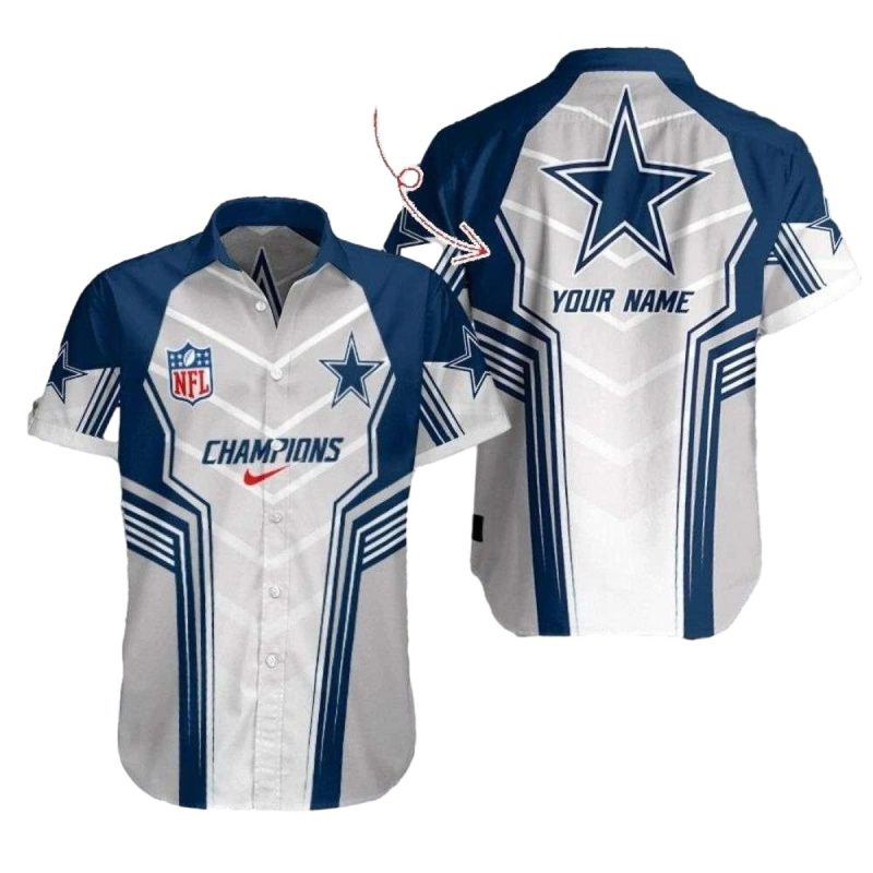 Dallas Cowboys Champions Glory White And Blue Hawaiian Shirt 1