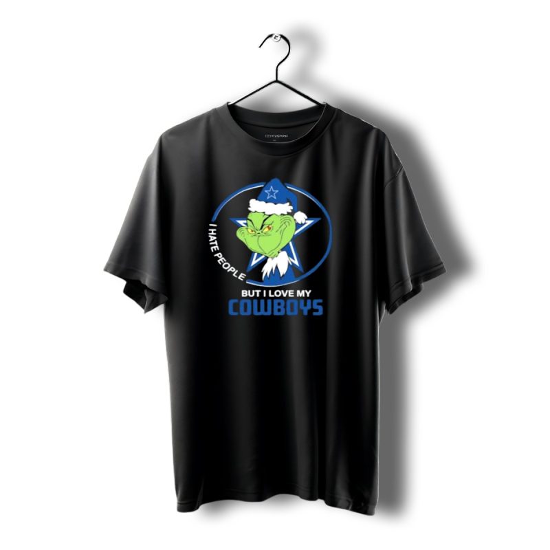 Dallas Cowboys Christmas Grinch I Hate People But I Love My Cowboys T Shirt 1 T Shirt 1 1