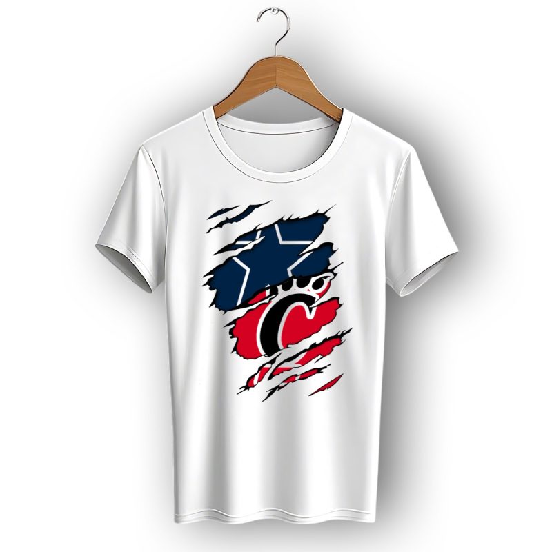 Dallas Cowboys Cincinnati Bearcats Ripped T Shirt 1 T Shirt 1