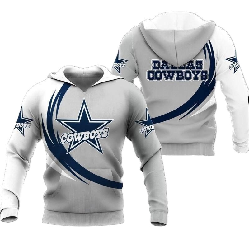 Dallas Cowboys Curve Graphic White Pattern Aop Hoodie 1