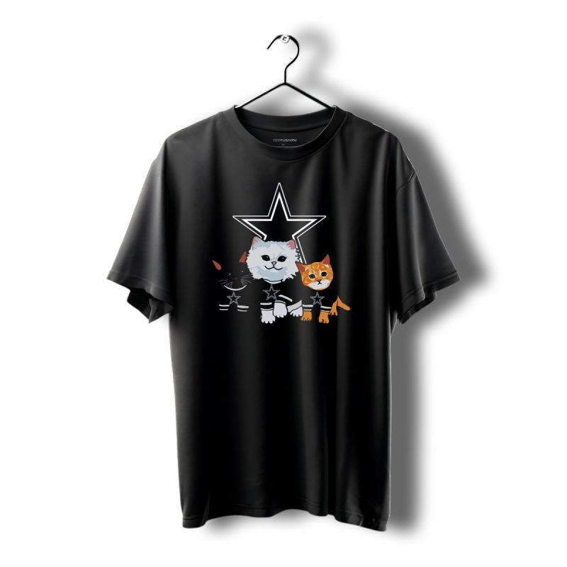 Dallas Cowboys Cute Cats With Star Logo Trio T Shirt 1 T Shirt 1 1