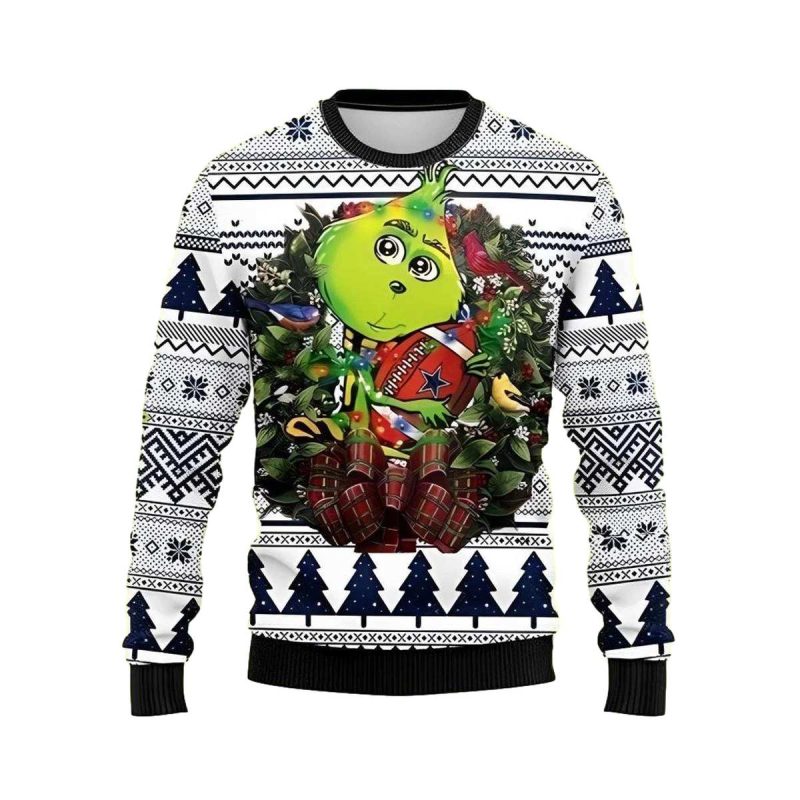 Dallas Cowboys Cute Grinch Funny Xmas Ugly Sweater 1
