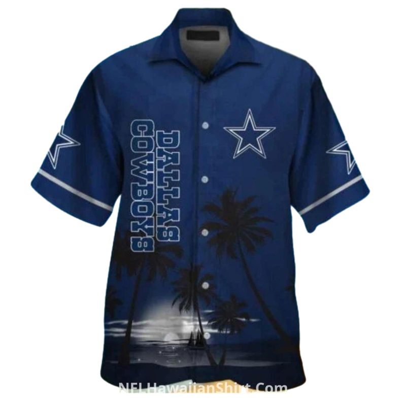 Dallas Cowboys Dark Beach Sunset With Logo Hawaiian Shirt 1
