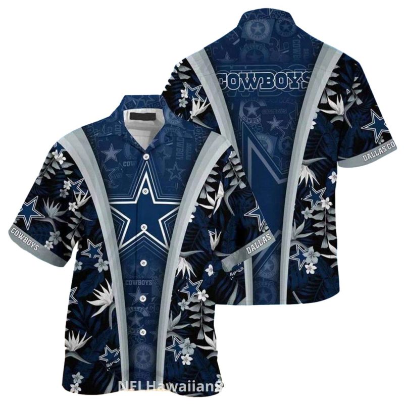 Dallas Cowboys Dark Blue Star Pattern Hawaiian Shirt 1