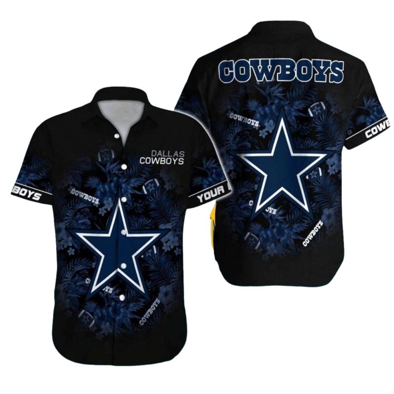 Dallas Cowboys Dark Tropical Star Design Hawaiian Shirt 1