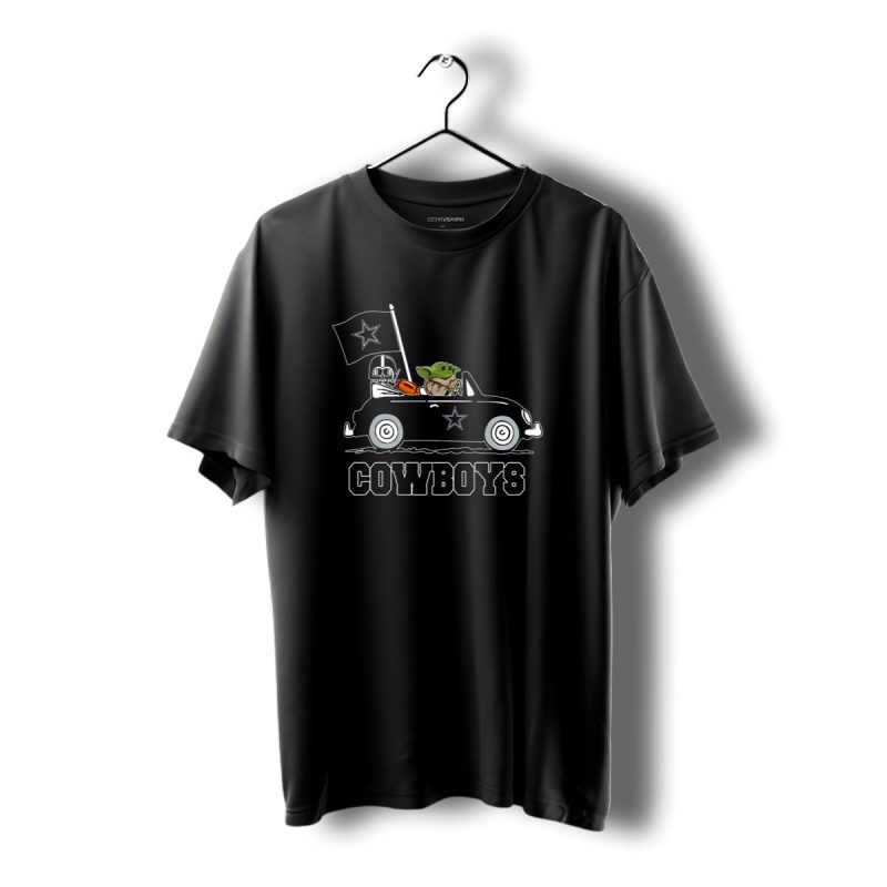 Dallas Cowboys Darth Vader Baby Yoda Driving Star Wars Cowboys Car T Shirt 1 T Shirt 1 1