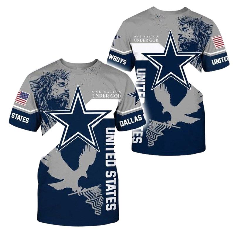 Dallas Cowboys Eagle Flag And Logo Aop T Shirt 1