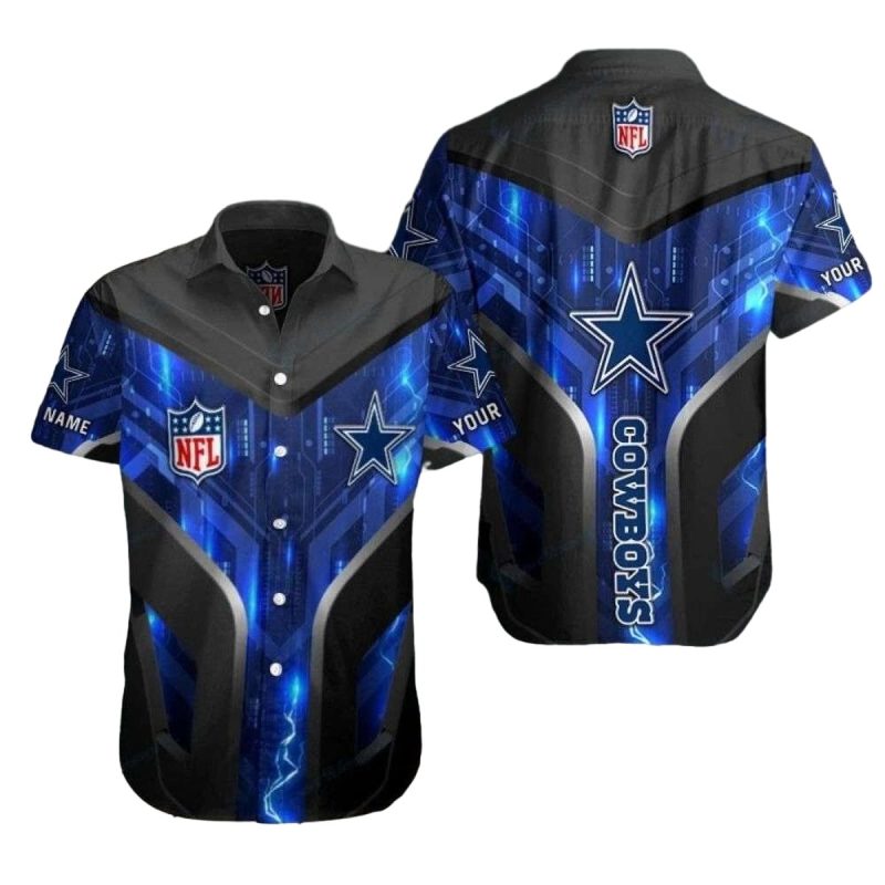 Dallas Cowboys Electric Blue Hawaiian Shirt 1